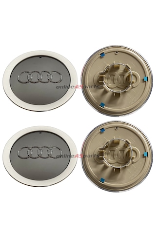Audi A6 - A8 Jant Göbek Arması Kapağı 4'lü Set 4e0601165a 4e0198601