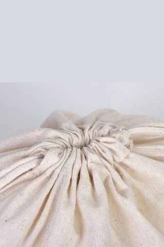 Yıldız Desenli Çok Amaçlı Kanvas Kirli Çamaşır Torbası 50x70 Cm Açık Bej Açık Bej