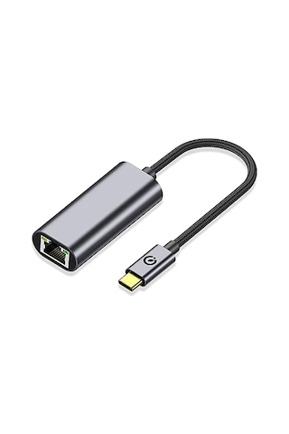 Mobilteam Siyah Qg04 Type-c To Rj45 Ethernet Dönüştürücü Kablo 1024mbps 22cm