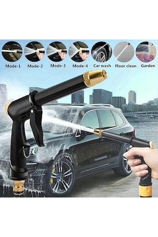 Trendooze Turbo Jet Araba Yıkama Tabancası Siyah 3ü 1 Arada Basınçlı Hortum Başlığı
