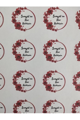 24 Adet 4 Cm Kişiye Özel Hac Hatırası Baskılı Mat Etiket Sticker-1