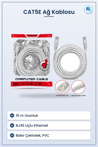 Cat5e Network Kablosu 10 M Ethernet Data Cable Rj45 Utp 24awg Ofi