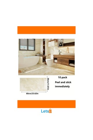 Sarı Mermer Desenli Kendinden Yapışkanlı Alüminyum Plastik Duvar Stickerı 60cm X 30cm Çok Renkli