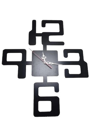 Ahşap Duvar Dekoratif Duvar Saati Siyah