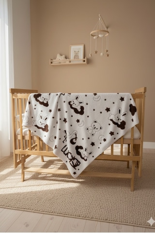 Bunny Peluş Bulut Bebek Battaniyesi - Zt600 Kahverengi