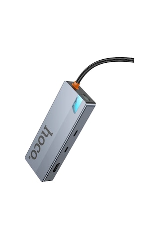 Hoco. Hb52 Wow 8in1 100w Pd 100 Mbps Ethernet 4k Hub Dönüştürücü - Gri