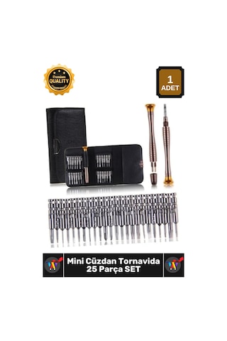 Tornavida 25 Prç Hassas Tamir Profesyonel Telefon Saat Gözlük Elektronik Mini Cüzdan Tornavida Seti Çok Renkli