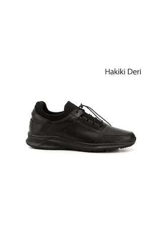 Gönderi(R) Erkek Siyah Bağcıklı Hakiki Deri Comfort Sneaker Ddma73542198 Siyah