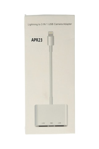 Apr23 Apple iPhone Uyumlu Otg 3in1 - Beyaz Diğer