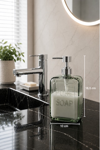 500 Ml Pure Cam Sıvı Sabunluk Şeffaf Banyo Mutfak Sabun Dispenseri 18,5 X 10 Cm Açık Yeşil