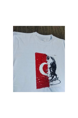 Çello Mello Kız Çocuk Çift Taraflı Tişört Atatürk Ve Türk Bayrağı Ve Hayal Tütü Tül Etek Beyaz-beyaz Beyaz-beyaz