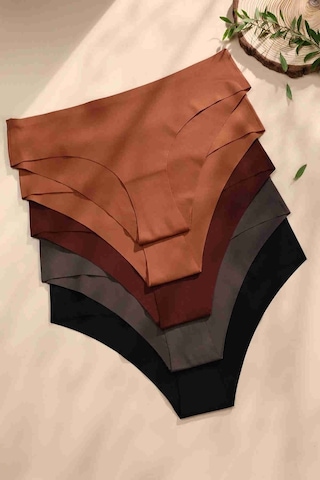 Merry See 5'li Set İz Yapmaz Likralı Dikişsiz Lazer Kesim Bikini Slip Külot Çok Renkli 001