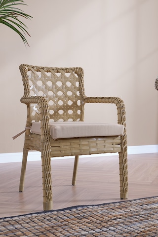 Evdemo Ayaz 2 Kişilik Rattan Bahçe Balkon Mutfak Masa Takımı Cappuccino Cappuccino