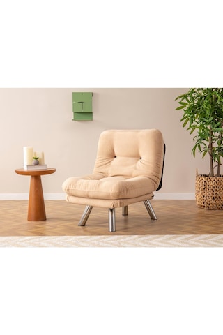 Pafu Hippo Yataklı Tekli Koltuk - Krem Krem