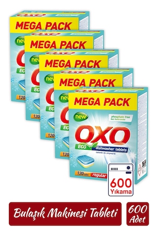Oxo 600 Adet Bulaşık Makinesi Tableti Mega Paket Deterjan Hepsi B
