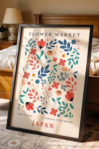 Flower Market Japan Çerçeveli Tablo - Eklektik Tarz Duvar Dekoru