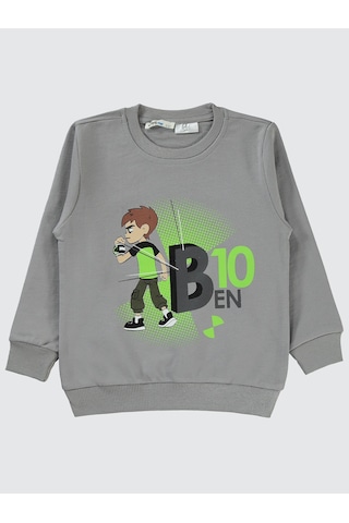Ben10 Ben 10 Erkek Çocuk Uzun Kol Sweatshirt 2-5 Yaş Gri