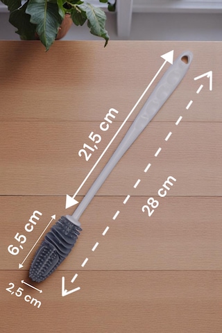 Uzun Saplı Silikon Bardak Ve Kavanoz Yıkama Fırçası 28 Cm Temizleme Fırçası Biberon Yıkama Fırçası