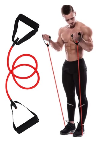 Kırmızı Kuvvet Lastiği Çift Köpük Saplı - - Direnç Lastiği