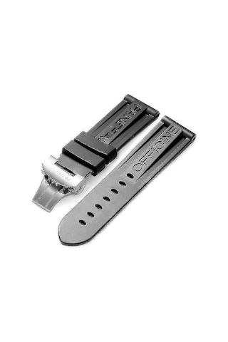 Siyah Saat Kayışı Silikon Kauçuk Saat Kayışı Panerai Kayış Aletleri Çelik Tokalı Yedek