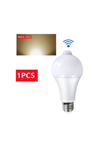 E27 Led Hareket Sensörü Ampulü 15w Dış Aydınlatma Gövde Sensörü Beyaz