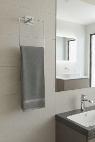 Yapışkanlı Krom Havluluk Kare Banyo Pratik Havluluk Krom