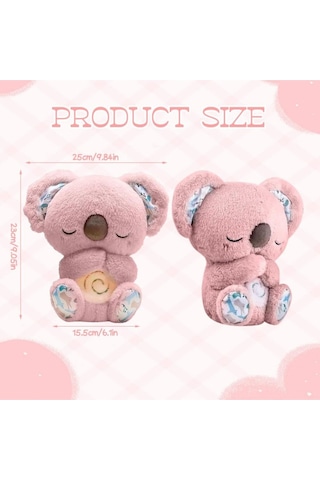 Sevimli Uyku Arkadaşı Nefes Alıp Veren Işıklı Müzikli Peluş Oyuncak
