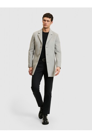 Cacharel Gri Ex. Slim Fit Palto