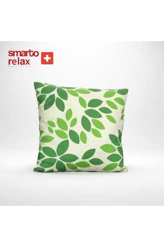 Smarto Relax Içi Dolgulu Kırlent 45x45 Cm Kare Salon & Berjer Kırlenti - Smr-kır-028 Beyaz - Yeşil