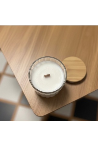Özdemcandle Çizgili Cam Kavanoz Dekoratif Kokulu Büyük Boy Soya Mum 9x10 Cm Koku Seçenekleri İçin Ürün Açıklamasını İnceleyiniz Krem