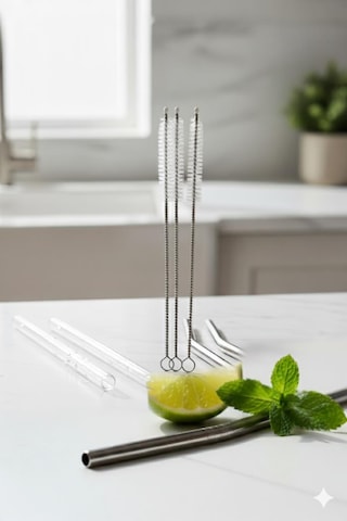 3 Lü Paslanmaz Çelik Pipet Temizleme Fırçası Seti 14383350