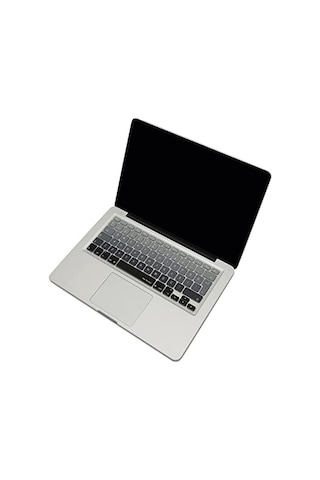 Macbook Klavye Filmi Türkçe Q Kaplama Ultra İnce Silikon Air Pro Eski Usb Li Modeller 2008-2017 Uyumlu Yıkanabilir Koruyucu Film Renkli Baskı Siyah Gri