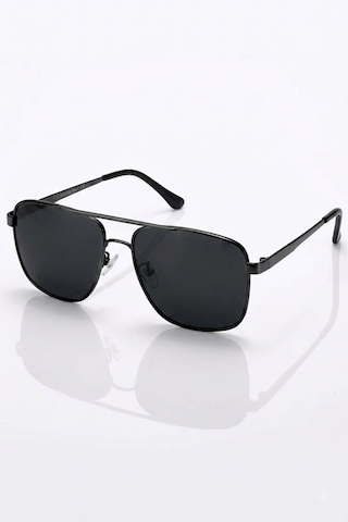 Di Caprio Dc3053gun Gun Metal Modern Square Polarize Camlı Erkek Güneş Gözlüğü Metalik - Siyah