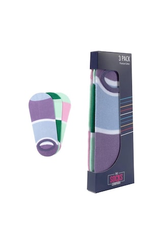 The Socks Company 162p 3 Çift Desenli Kadın Görünmez Çorap Çok Renkli