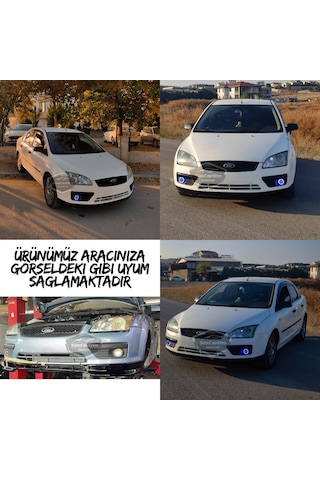 Ford Focus 2 2004-2008 Uyumlu Üniversal Mercekli Angel Sis Farı Metal Su Geçirmez 76 Mm Buz Halkalı Gündüz Farı Sis Farı 57988087