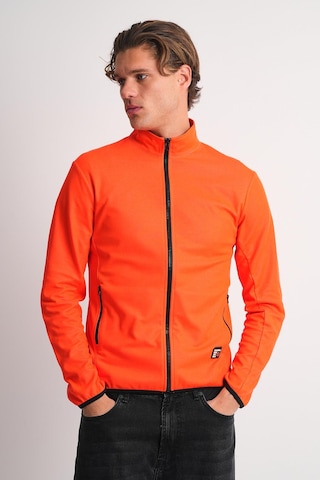 Alexandergardı Dik Yaka Cepli Fermuarlı Sporcu Hırka Turuncu