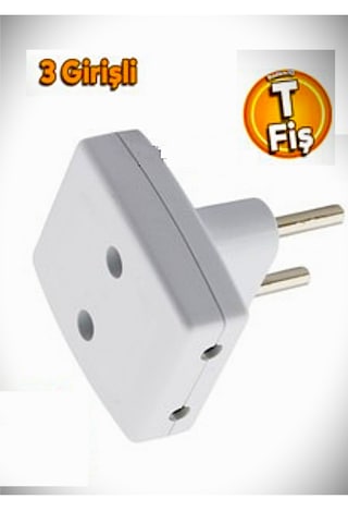 3'lü T Fiş Priz Çoklu Grup Priz Çoğaltıcı Üçlü Fiş Prizi 3 Lü T Fiş
