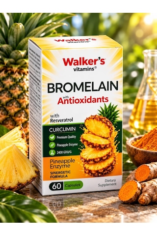 Walker's Vitamin Bromelain 1500 MG Takviye Edici Gıda 60 Kapsül