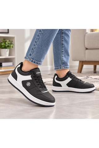 Papucumun Dünyası Unisex Bağcıklı Hafif Sport Tasarım Günlük Mevsimlik Sneaker Siyah