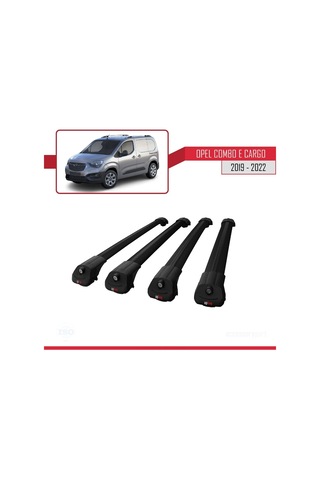 Opel Combo E Panelvan 2019-2022 Arası İle Uyumlu Ace-1 Ara Atkı Tavan Barı Siyah 4 Adet Bar