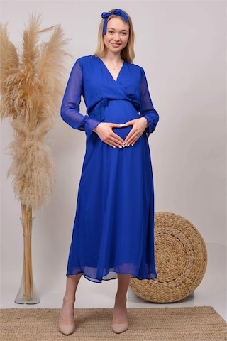 Kadın Beyaz Baby Shower Şifon Hamile Elbise Dphml003 Saks