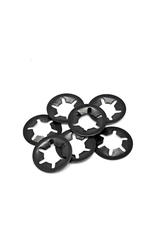 Somun, 20pcs M2 M2.5 M3 M4 M5 M6 M8 M10 M12 Yıldız Kilit Tespit Tutma Halkaları Çiçek Yıkayıcı Klips M4 Siyah + Gümüş