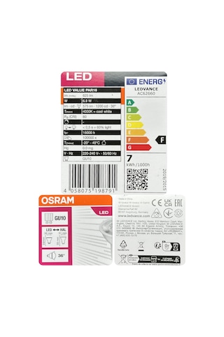 5 Adet Ledvance 6,9w Günışığı-ılık Beyaz 4000k Gu10 Duylu Led Spot Ampul