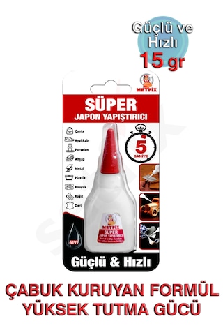 Metfix Süper Japon Yapıştırıcısı 15gr Metfix Süper Japon Yapıştırıcısı 15gr