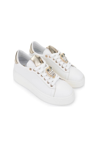 Tamer Tanca Kadın Vegan Beyaz Sneakers & Spor Ayakkabı 1009 116 Bn Ayk Y25 Byz Cılt/lame Beyaz