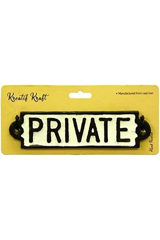 Kreatif Kraft 83516 &apos Private&apos Cast Iron Sign