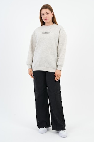 Alexander Gardi İçi Polarlı Baskı Detaylı Sweatshırt B23-37401 Gri