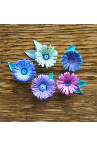 Renk Geçişli Çizgili Quilling Kağıdı Mavi - Beyaz