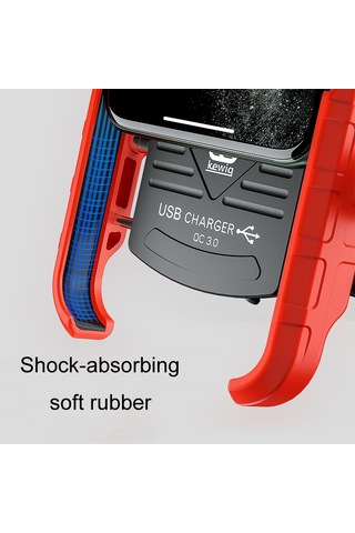 Kewig M8 Motosiklet Navigasyon Telefon Tutucu Açık Sürme Şarj Braketi Siyah Siyah