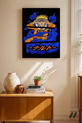 Naruto Mavi Anime Poster, Çerçevesiz Yüksek Kalite Duvar Afişi - Anime Severlere Özel Hediye
